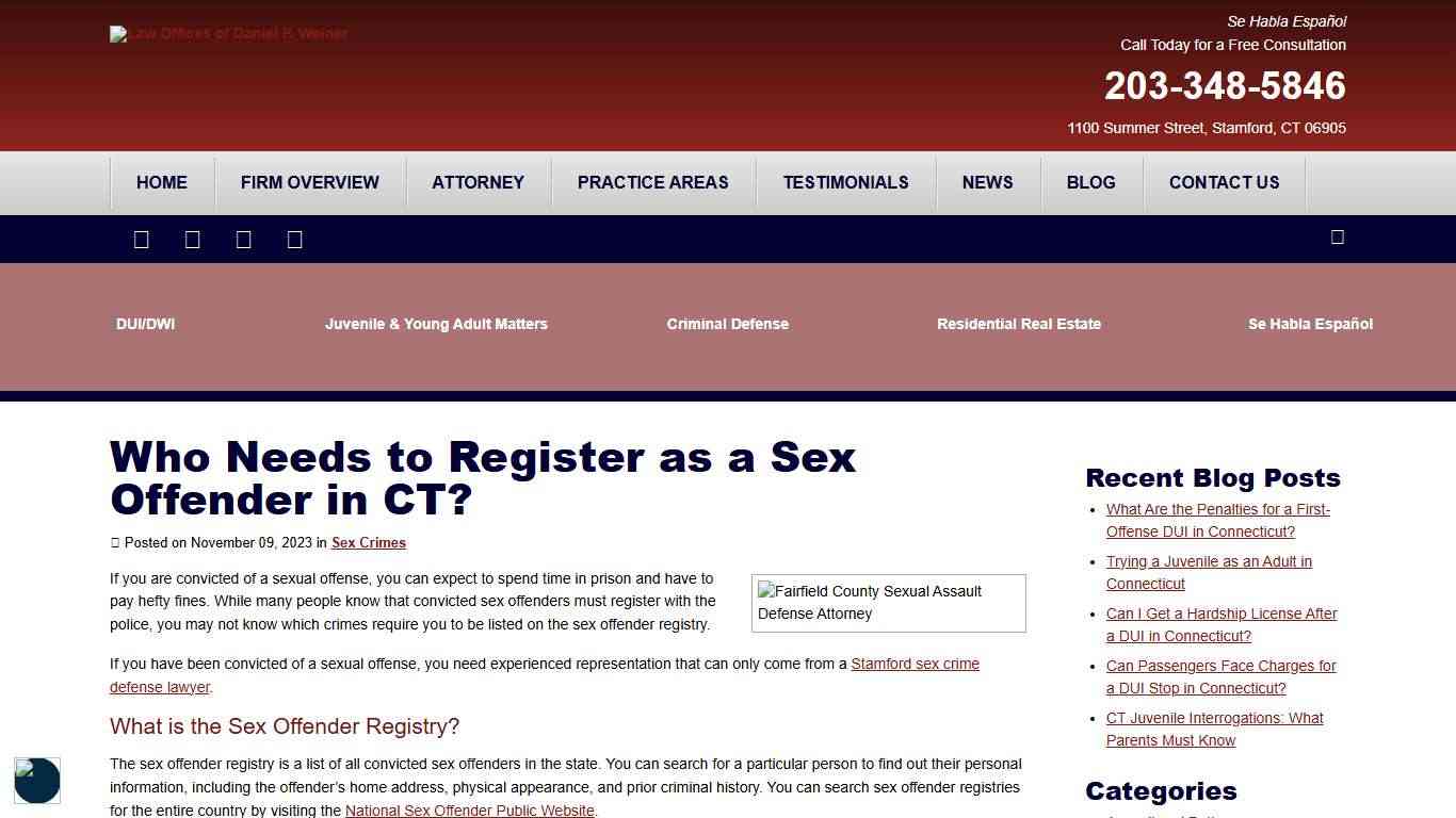 Who Needs to Register as a Sex Offender in CT? Connecticut
